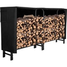 GASPRO 8FT Firewood Rack Outdoor with Cover, Adds Sturdy Middle Upright, Heavy D