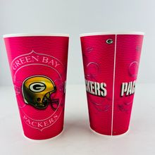 Green Bay Packers 3D Hologram Stadium Cups PINK Capitol Cups Hard Plastic Set 2