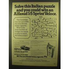 1980 MS Cigarettes Ad - Alfasud 1.5 Sprint Veloce