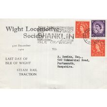 West Locomotive Society Isle Of Wight Train FDC Slogan Final Day