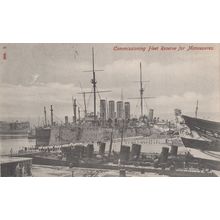 Fleet Reserve For Military Manoeuvres Ship 1904 Old Postcard
