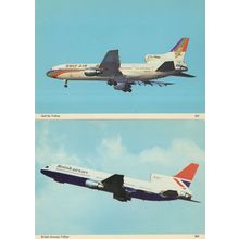 British Airways Gulf Air TriStar Plane Aircraft 2x Postcard s