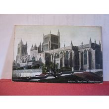 FROM THE SOUTH-EAST, BRISTOL CATHEDRAL. used antique postcard 1907 pm =