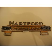 HARTFORD AMERICAN LEGION POST 26 LICENSE PLATE TOPPER