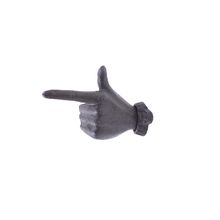 Pack Of 2] Cast Iron One Finger Pointing Decorative Metal Wall Hook 3""