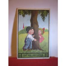 'OH I'LL GET HER' used American antique postcard humour? Canadian 2c stamp =