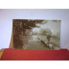 unknown garden scene unused postcard real photograph by W J Waller of Horsham =