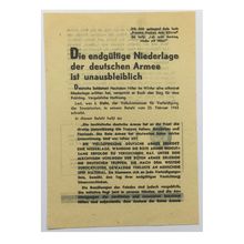 Original WW2 Soviet/Russian Air Drop Propaganda Leaflet. - Code 924. - 1942.