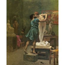 Pygmalion and Galatea by Jean-Leon Gérôme, Obverse Poster Canvas Movie Film Pri