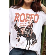 White RODEO Cowboy Graphic Crewneck T Shirt