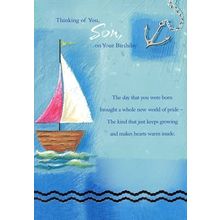 Thinking of You Son on Your Birthday - Birthday Greeting Card - 1156C