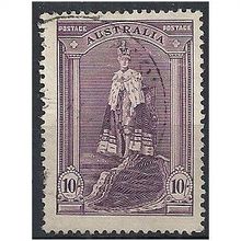 Australia 1948 SG177a 1-/- Dull Purple Robes Thin paper Very Fine Used . .