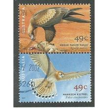 AUS 2001 SE~TE PAIR 49c '100TH ANN OF BIRDS AUSTRALIA' 'FINE USED (EBID34-188)