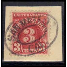 Used J72 3c Postage Due San Mateo, CA. E0155