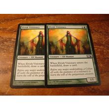 Magic The Gathering, MTG, 2-Cards, 1993-2009, ELVISH VISIONARY, nm