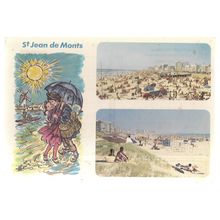 ST. JEAN DE MONTS, FRANCE multiview. used postcard 1985 postmark #