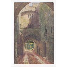 Gate House and Portcullis Warwick Castle W W Quatremain Art Postcard 835