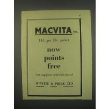 1949 McVitie & Price Macvita Ad - Macvita reg. 11d. Per 1/2lb. Packet now