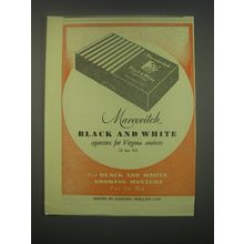 1949 Marcovitch Black and White Cigarettes Ad