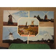 multiview, SUSSEX MILLS. used postcard by D V Bennett =