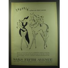 1949 Saks Fifth Avenue Tabarin Stockings Ad - Tabarin nylons are sheer success