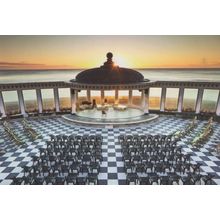 Scarborough Deserted Spa Theatre Sunset Postcard