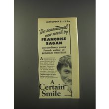 1956 Dutton Book Ad - A Certain Smile by Francoise Sagan