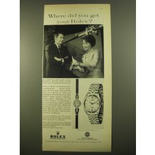 1961 Rolex Style 6016 and 1007 Watches Advertisement - Jinx Falkenburg