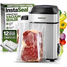 Instaseal Food Vacuum Sealer Machine with 12 Bags, Compact Upright Food Sealer V