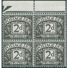 Great Britain 1955 2d. agate Postage Due SGD41 MNH block x4