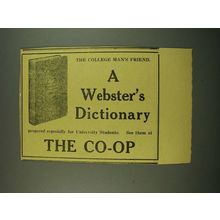 1915 Webster's Dictionary Ad - The College Man's Friend