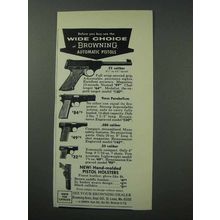 1964 Browning Pistol Ad - .22 Caliber, 9mm, .380 Cal.