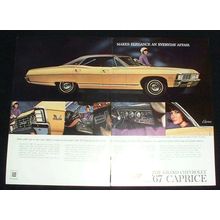 1967 Chevrolet Caprice Custom Sedan 2pg Ad!!