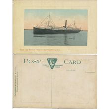 Charleston Clyde Line Steamer Comanche ship Original Vintage RPPC 1900s 206630
