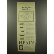 1958 Heal's Henry Long Desk Ad - Variations on a desk