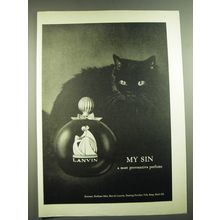 1968 Lanvin My Sin Perfume Ad - My Sin a most provocative perfume