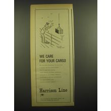 1968 Harrison Line featuring cartoon by David Langdon Ad - We care for your