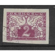 CZECHOSLOVAKIA 1918 EXPRESS NEWSPAPER STAMP 2H PURPLE IMPERF SG E24 FINE USED