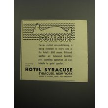 1957 Hotel Syracuse Advertisement - Comfort