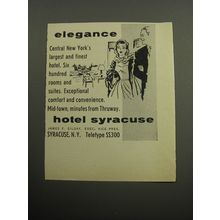 1957 Hotel Syracuse Ad - Elegance