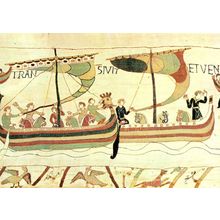 Tapisserie de Bayeux The Fleet Set Sails for England Postcard