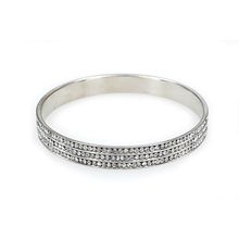 Bangle Bracelets - 3-Line Rhinestones - Crystal - BR-81017CRS