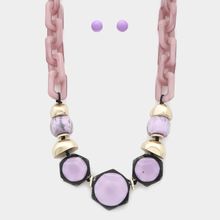 New Hexagon Shape Link Oval Link Necklace