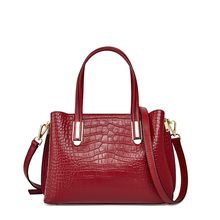 Genuine Leather Women Shoulder Handbags Tote Bag Red