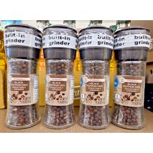Stonemill Black Peppercorn with Built-In Adjustable Grinder 1.76oz (4 Bottles)