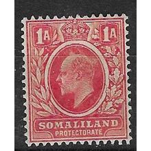 SOMALILAND 1909 EDVII WMK MULTI CROWN CA COLOUR CHANGE 1A MINT SG59
