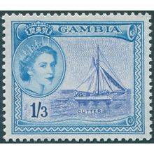 Gambia 1953 1s.3d. ultramarine & pale blue SG unused