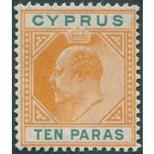 Cyprus 1906 10pa orange & green SG61 unused
