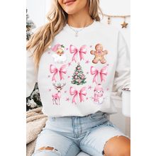 Beige Christmas Theme Pattern Pullover Sweatshirt