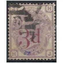 1883 SG159 3d on 3d Lilac Good+ Used Check Letters "HJ".